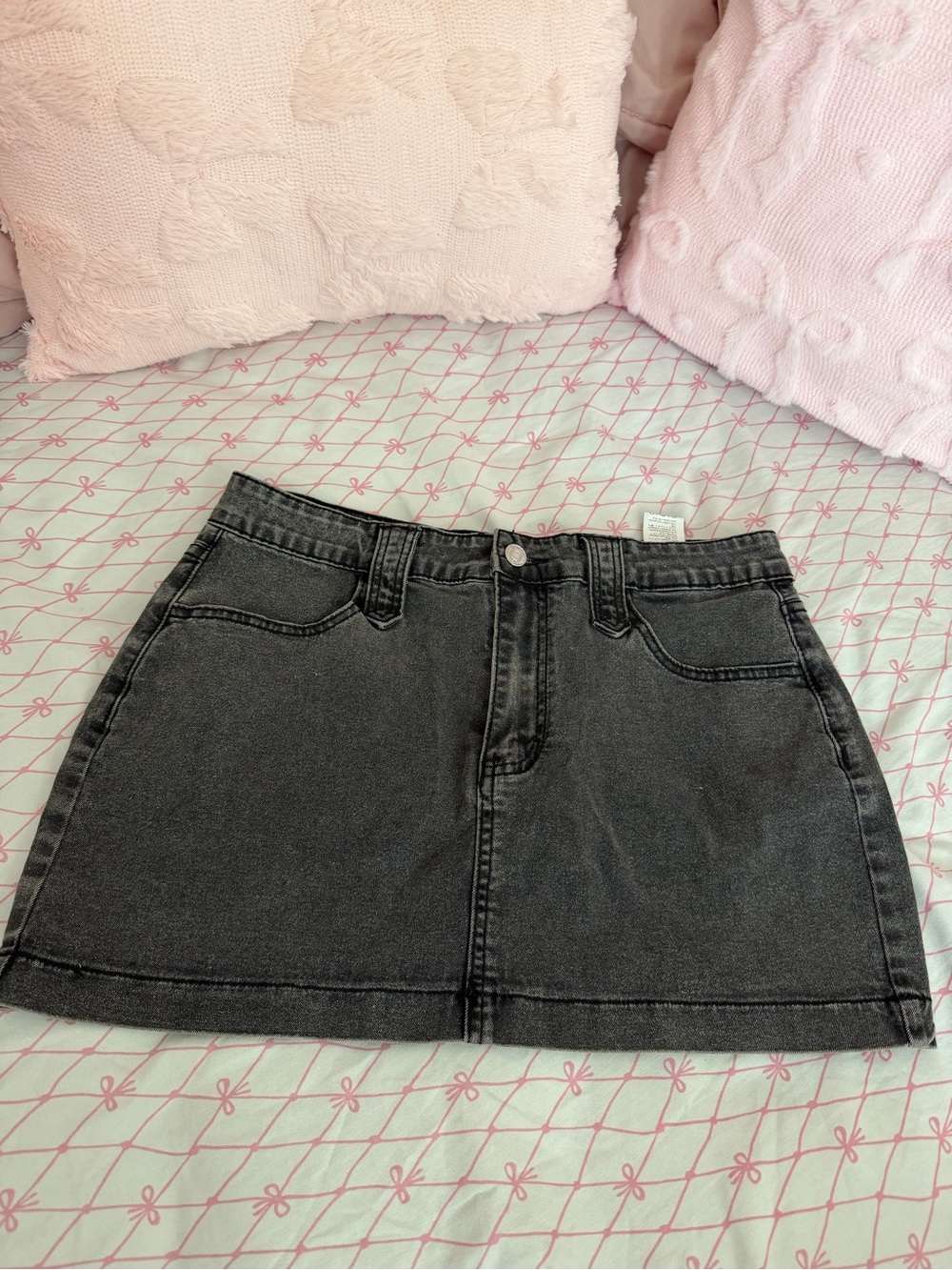 Classic Black Denim Mini Skirt